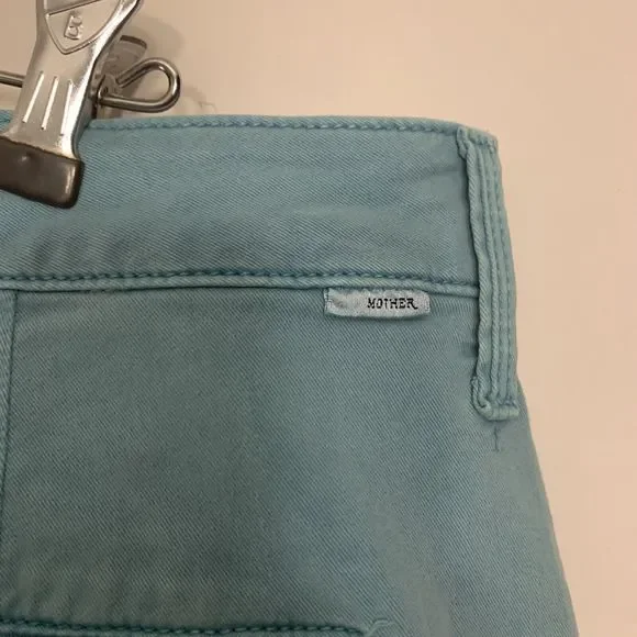 Mother The Catch All Prep Ankle Crop Womens 32 Nile Blue Pants Killing Time NWT